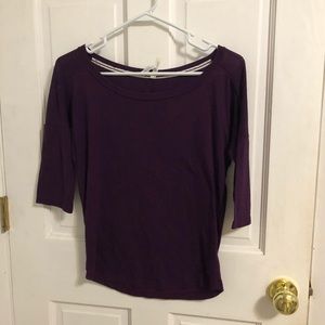 3/4 sleeve purple shirt